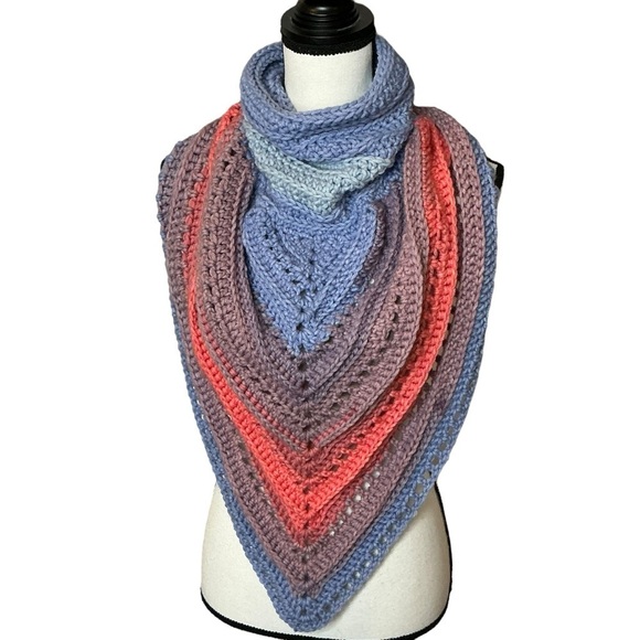 Handcrafted Crochet Cowl Neck Scarf New Handmade by Seller One Size Adult Knit - Picture 10 of 16